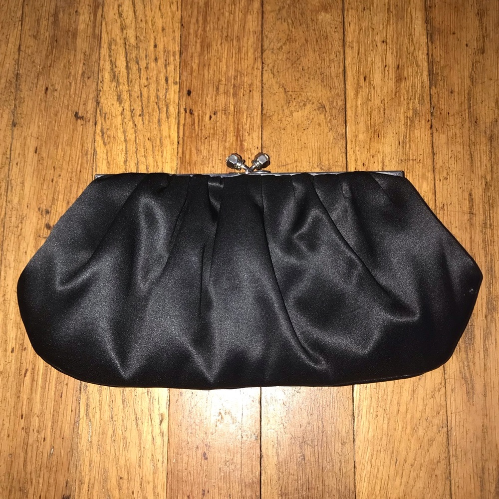 Nordstrom black satin evening bag